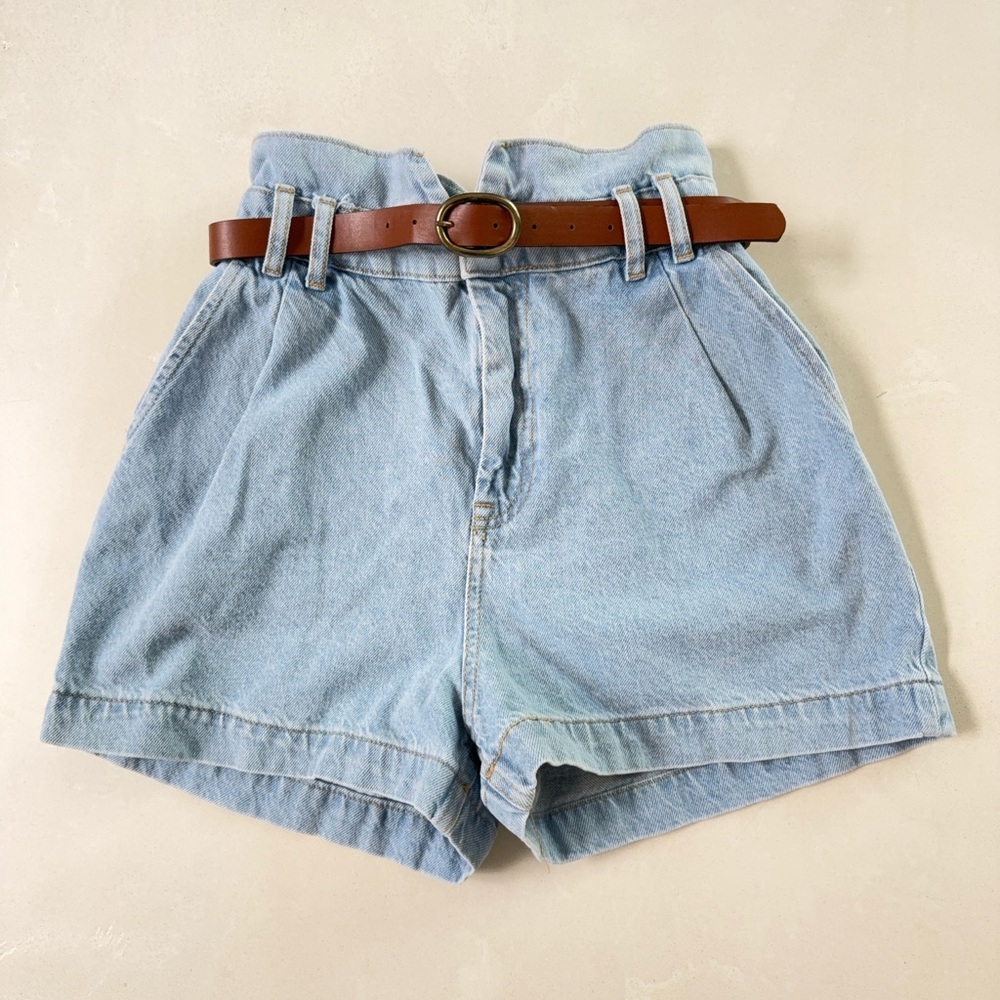 Zara High Rise Paper Bag Mom Shorts 6 - Picture 2 of 5